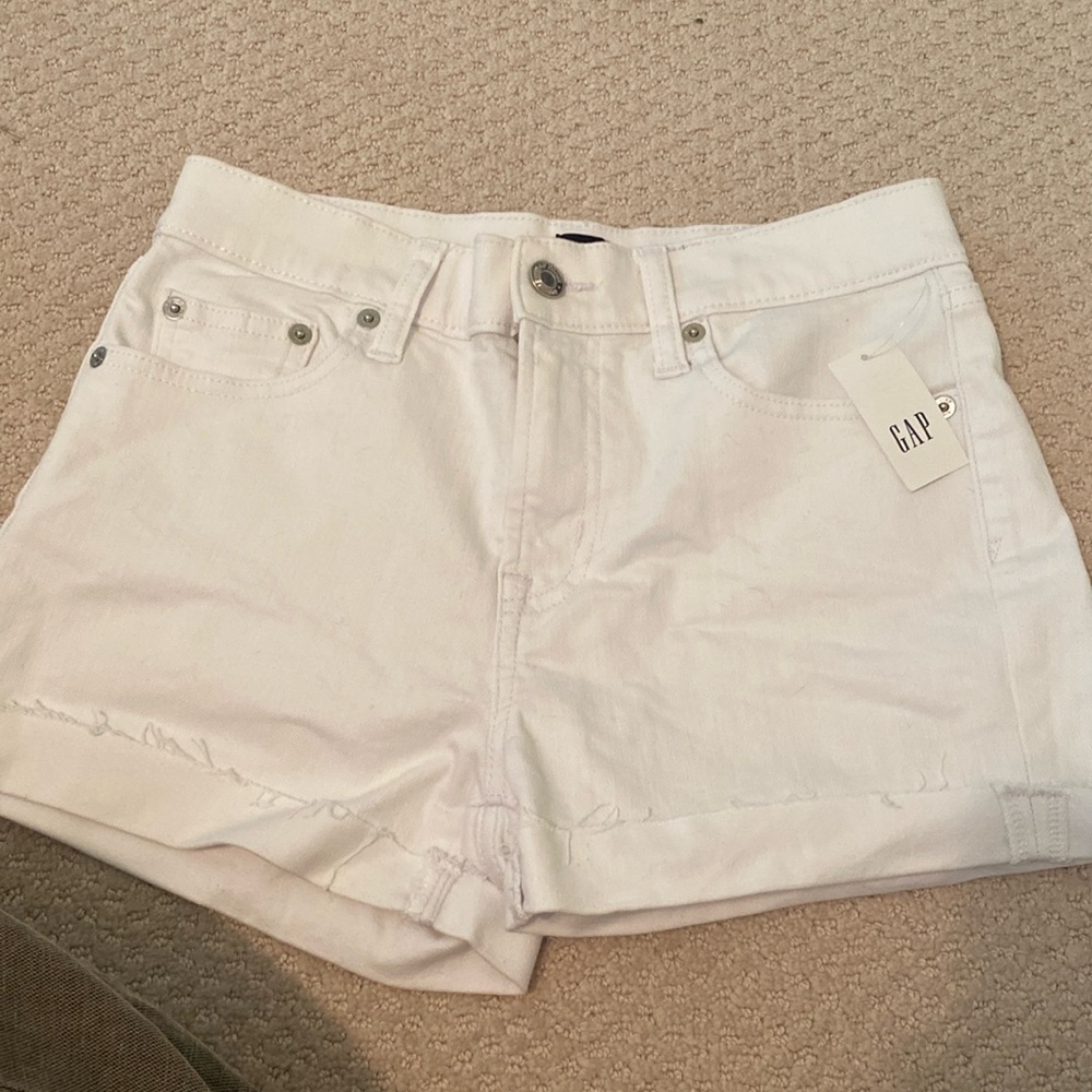 NEW gap white denim shorts